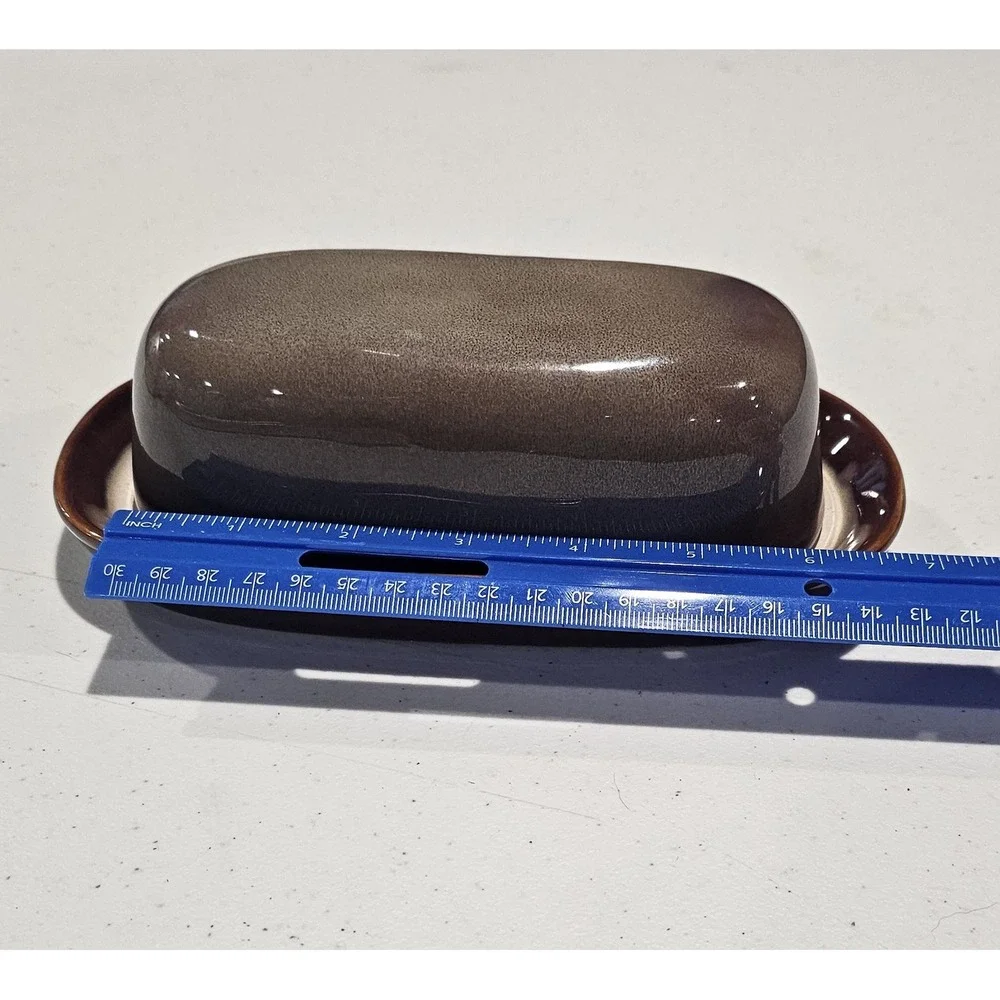Vintage Sango Nova Brown 4933‎ Stoneware Butter Dish Mid Century MCM